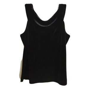 Studio Ease Black Velvet Top Sz10 Round Neck Pullover Pre-Owned